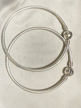 Sterling Silver Bangle Charm Bracelets (Each)